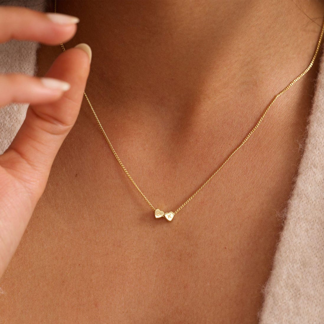 Personalized Custom Name Minimalist Heart Pendent Necklace TH10 170391