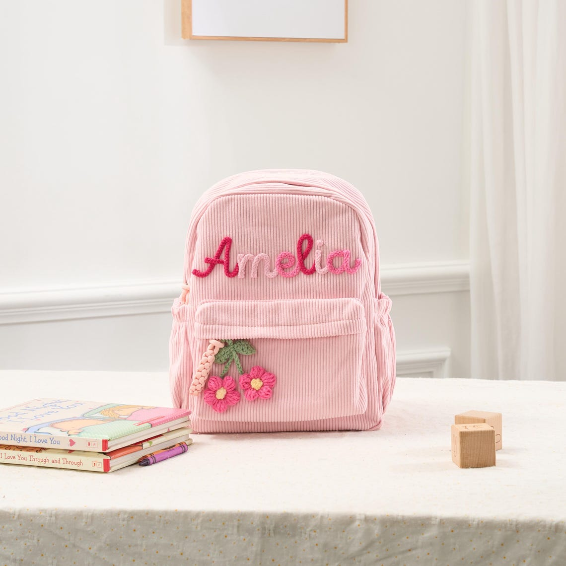 Personalized Mini Kids Backpack – Custom Name Small Toddler Bag, Corduroy Preschool Backpack, Baby Gift for Boys & Girls TH10 170357