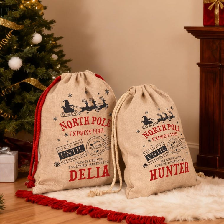 Personalized Custom Name North Pole Express Mail, Christmas Sacks TH10 171483