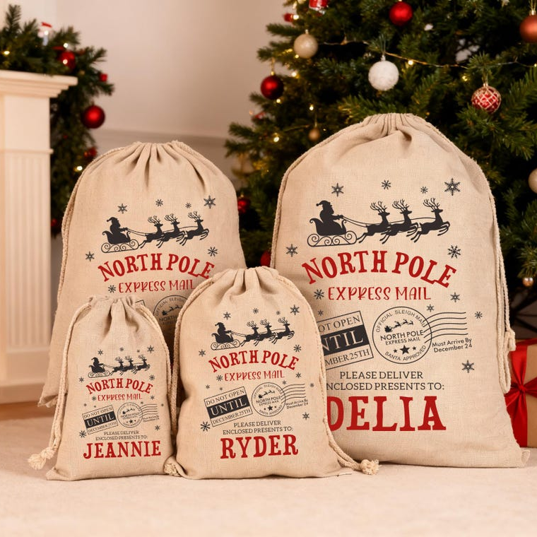 Personalized Custom Name North Pole Express Mail, Christmas Sacks TH10 171483