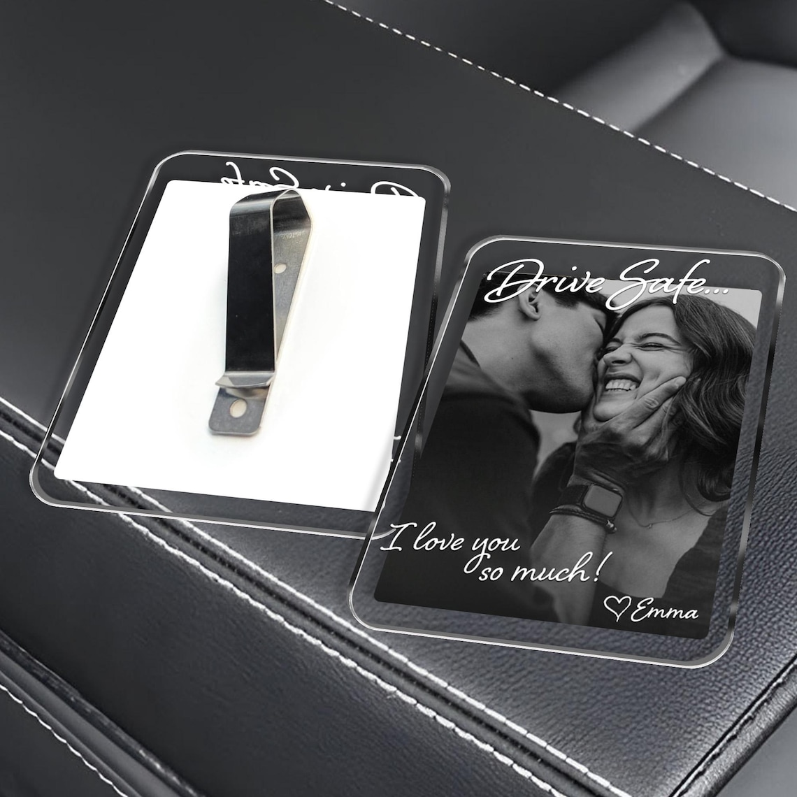 Custom Photo Drive Safe, I Love You Acrylic Car Visor, Christmas Gift TH10 171249