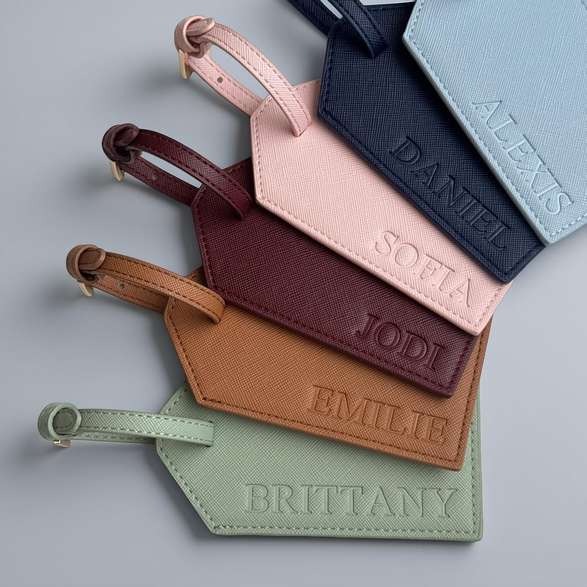 Personalized Blind Debossed Personalized Luggage Tag, Leather Travel Gift TH10 170615