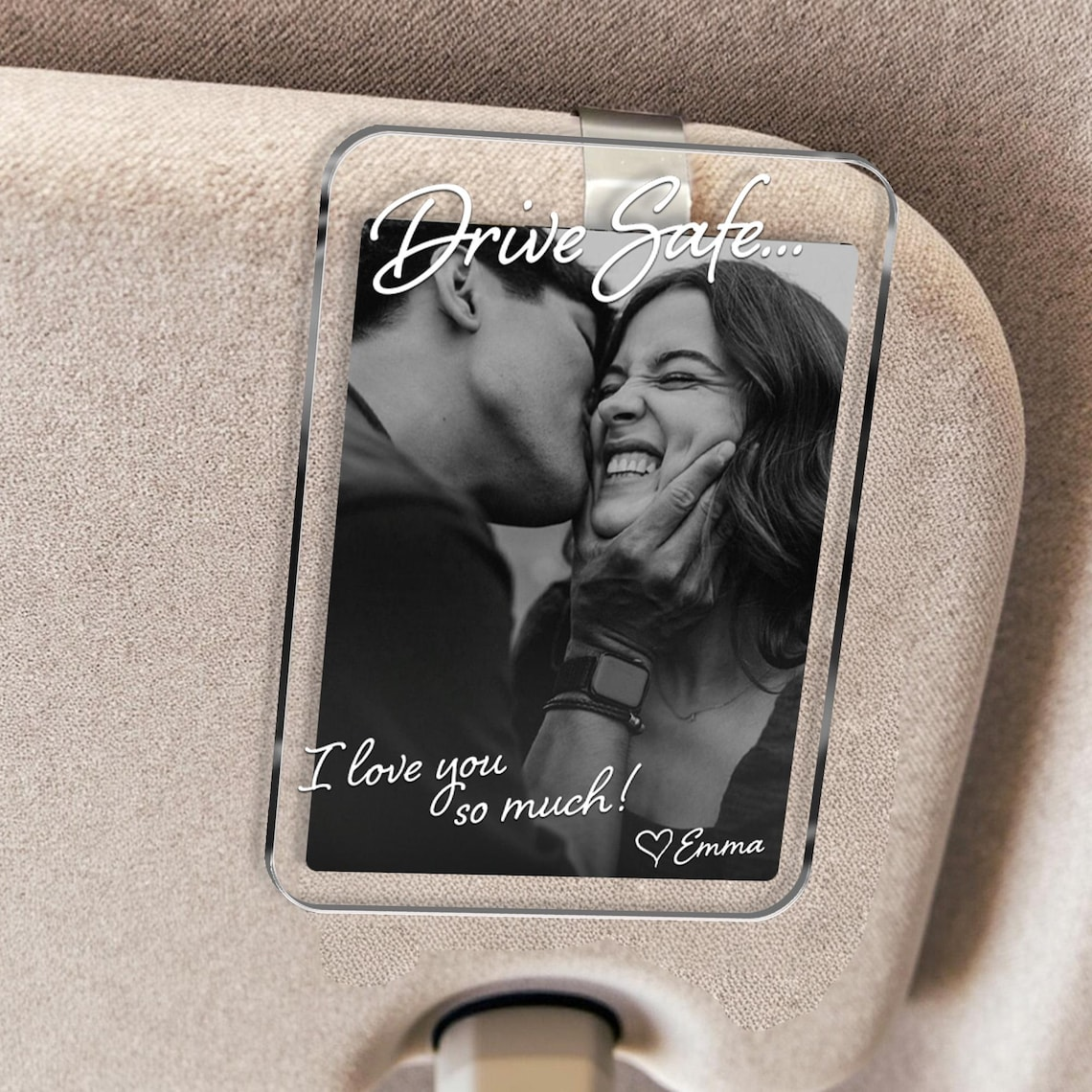 Custom Photo Drive Safe, I Love You Acrylic Car Visor, Christmas Gift TH10 171249
