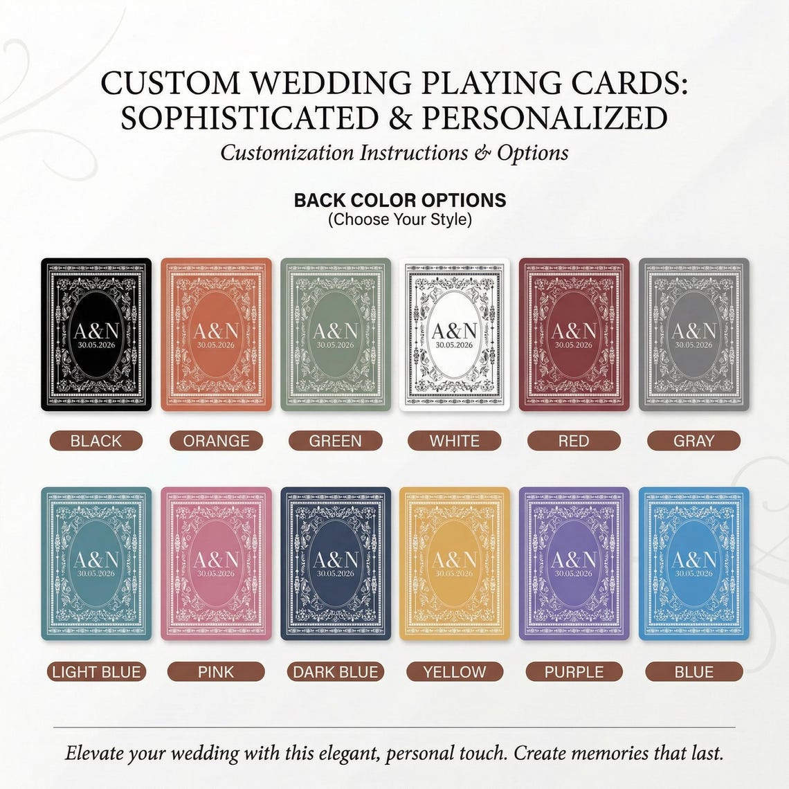 Monogram Bride Groom Wedding Guest Book - Personalized Playing Cards TH10 170577