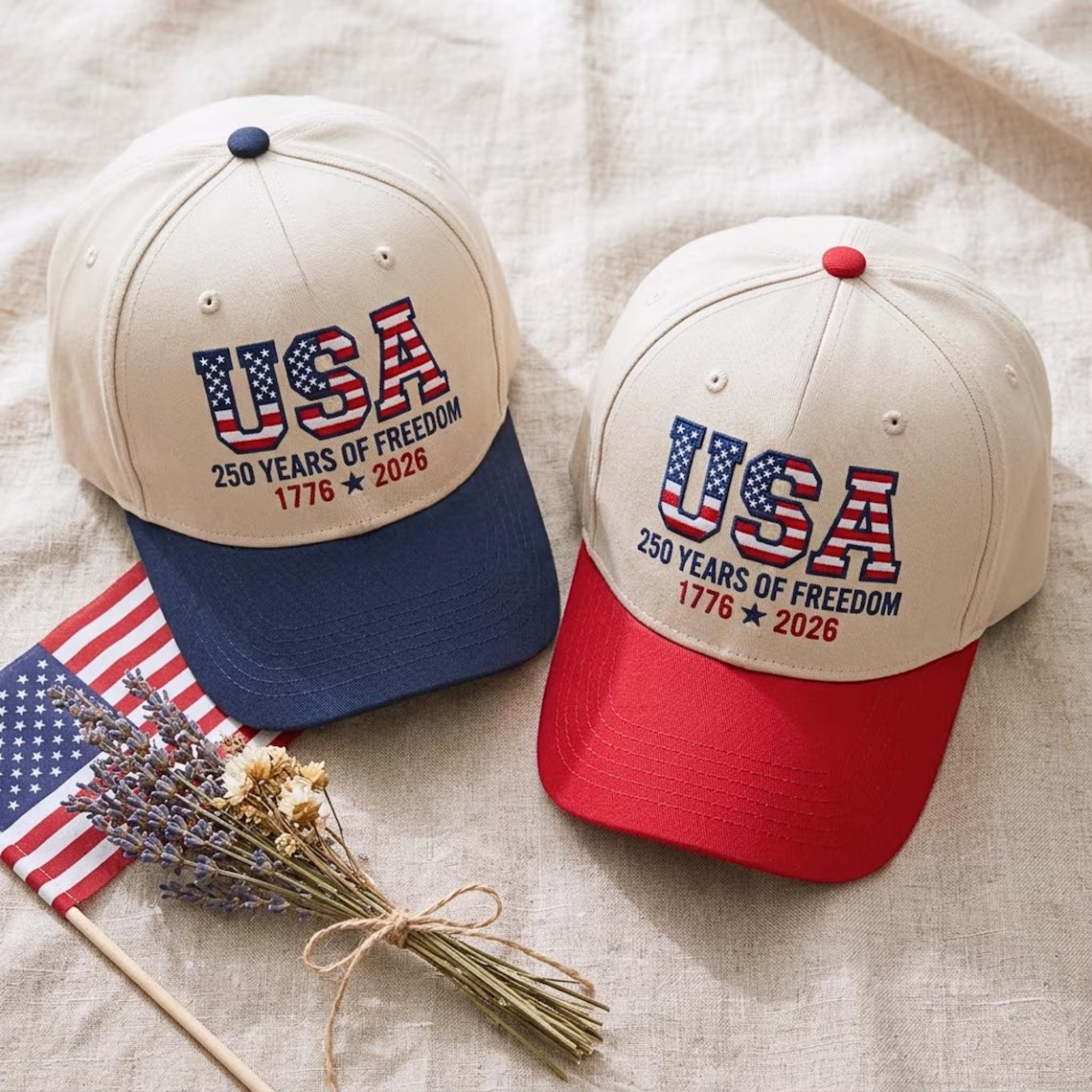 USA 250th Anniversary Embroidered Trucker Cap, Patriotic American Flag TH10 169801