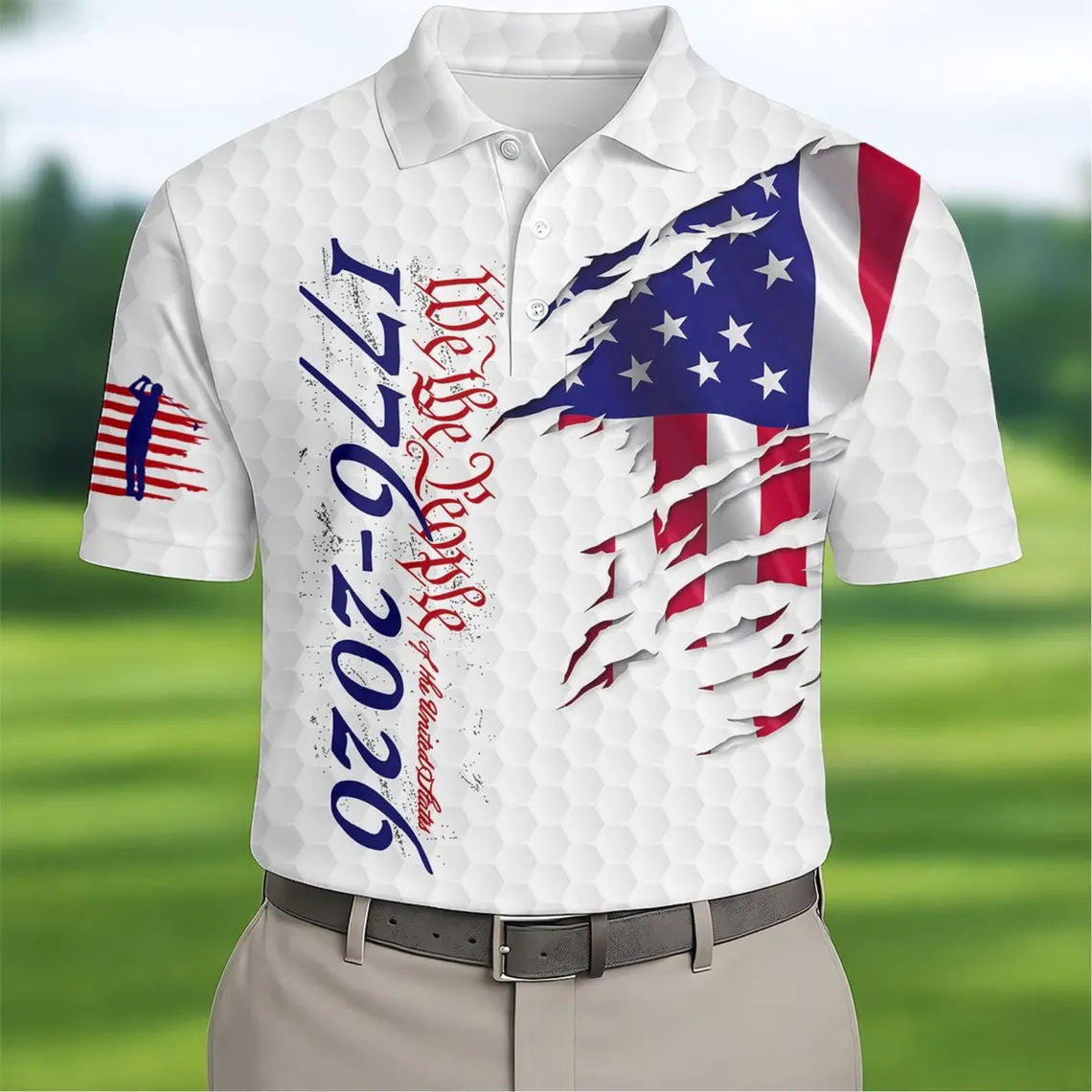 America Golf Polo Shirt, 1776-2026 Patriotic, USA Flag Polo Shirt Gift for Golf Lovers TH10 169849