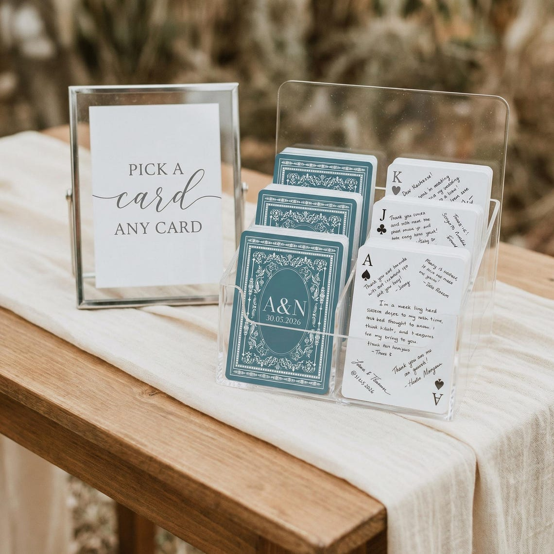 Monogram Bride Groom Wedding Guest Book - Personalized Playing Cards TH10 170577