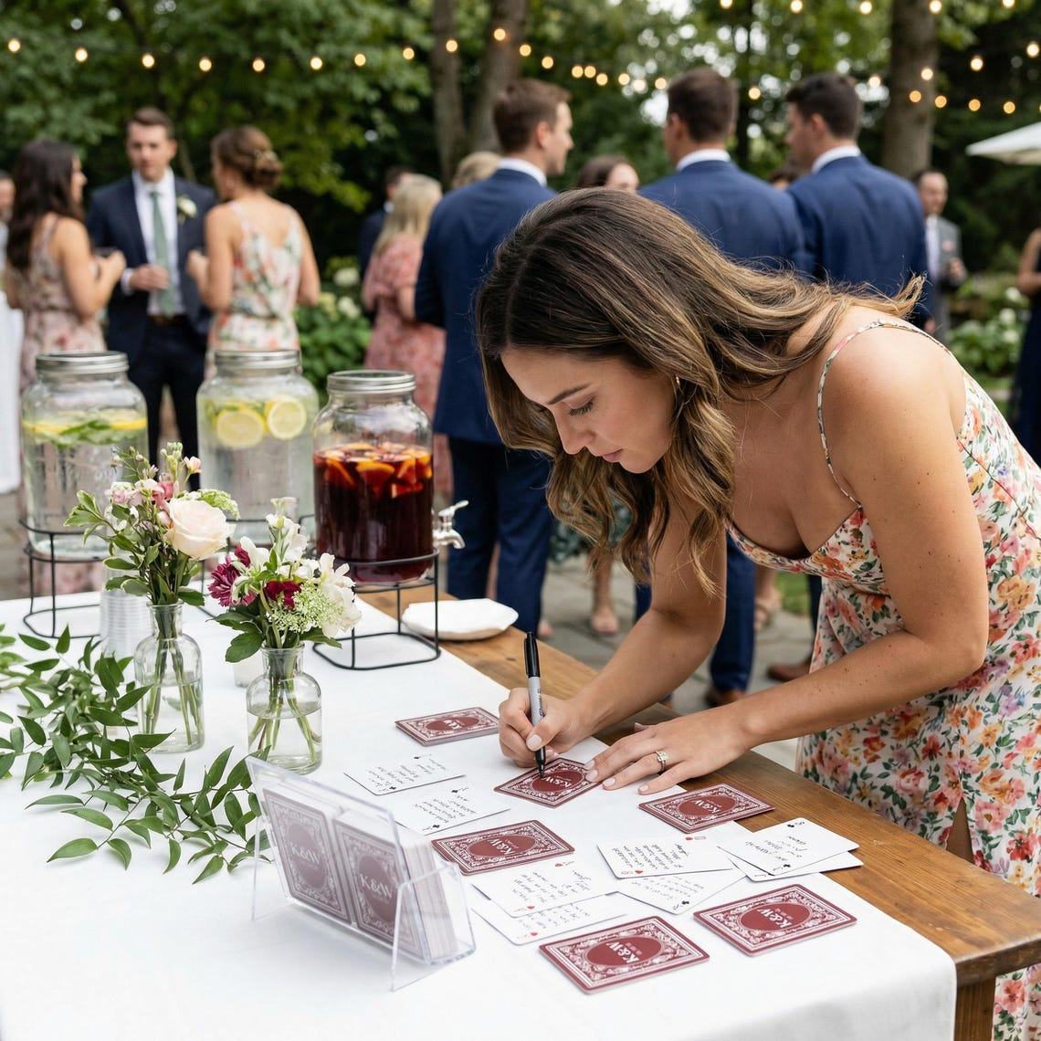 Monogram Bride Groom Wedding Guest Book - Personalized Playing Cards TH10 170577