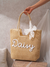 Personalized Straw Beach Tote, Bridesmaid Tote Bags, Girls Trip Pool Bag TH10 170443