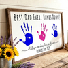 Handprint Sign, Personalized Gift from Kids, Best Dad Ever Hands Down Sign TH10 169911