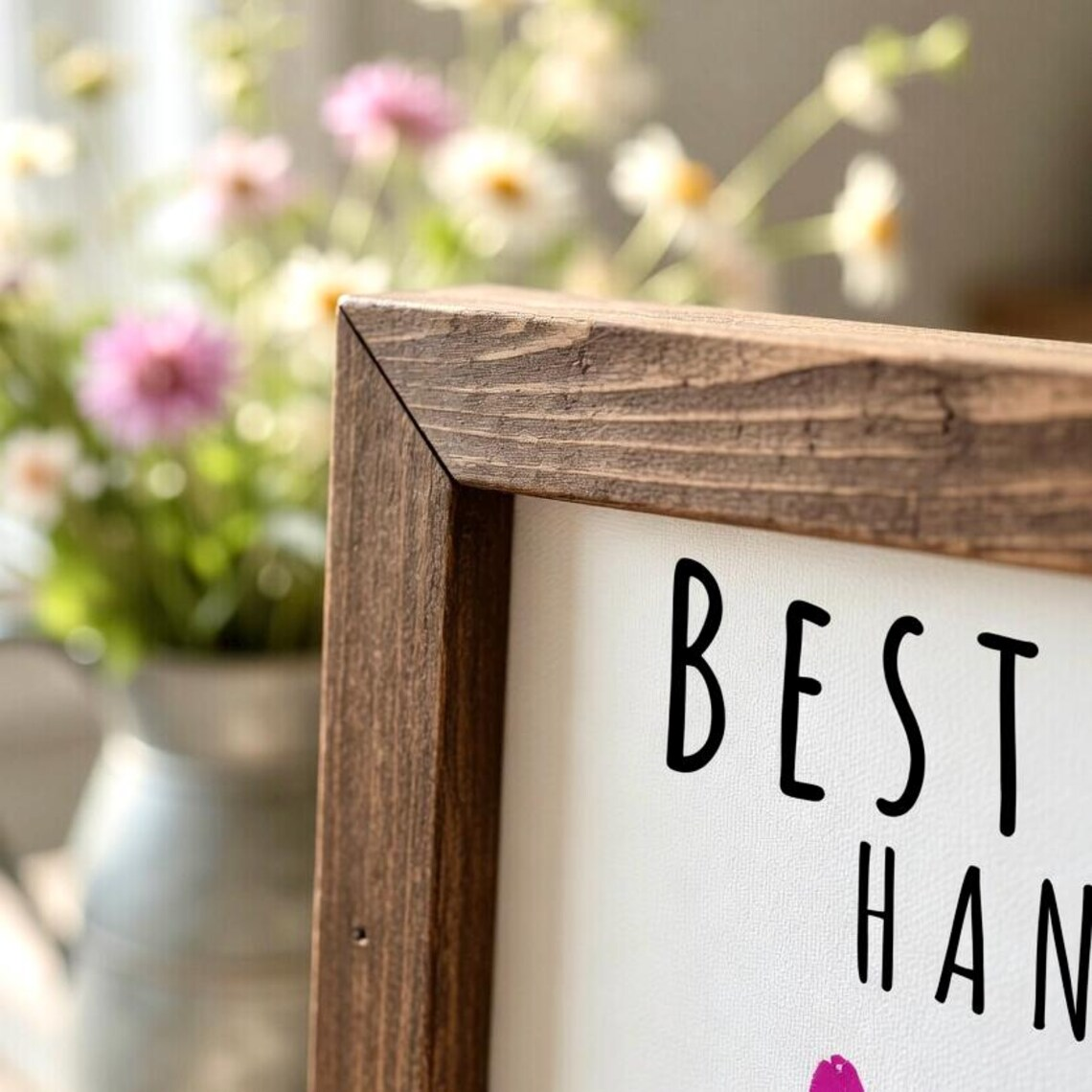 Handprint Sign, Personalized Gift from Kids, Best Dad Ever Hands Down Sign TH10 169911