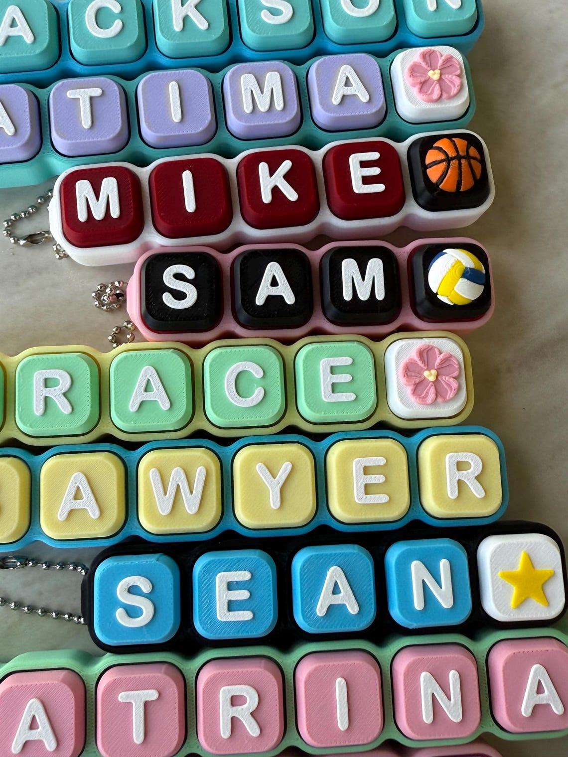 Personalized Custom Name Keycaps Clicker Keychain TH10 170485