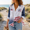 America 250th Anniversar, Patriotic USA Flag, Semiquincentennial, USA 1776-2026 Women Blouse TH10 170115