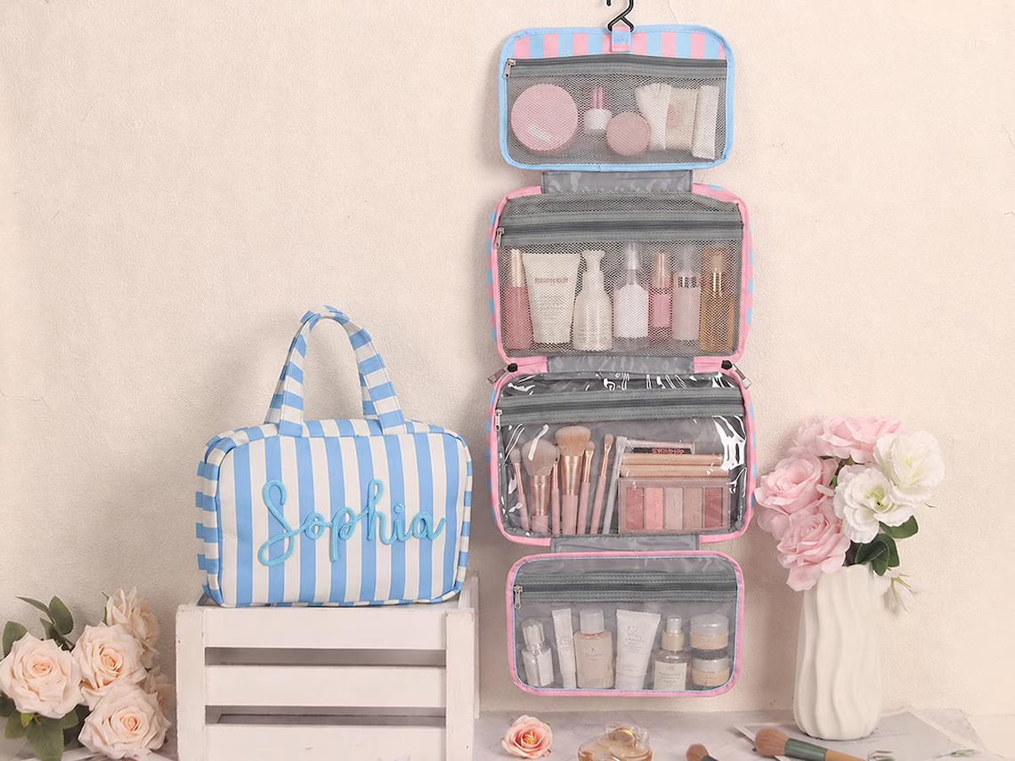 Custom Expandable Toiletry Bag, Personalized Hanging Travel Makeup Bag TH10 170301