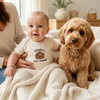 Custom Dog Photo And Baby Name Embroidered Baby Onesie TH10 171343