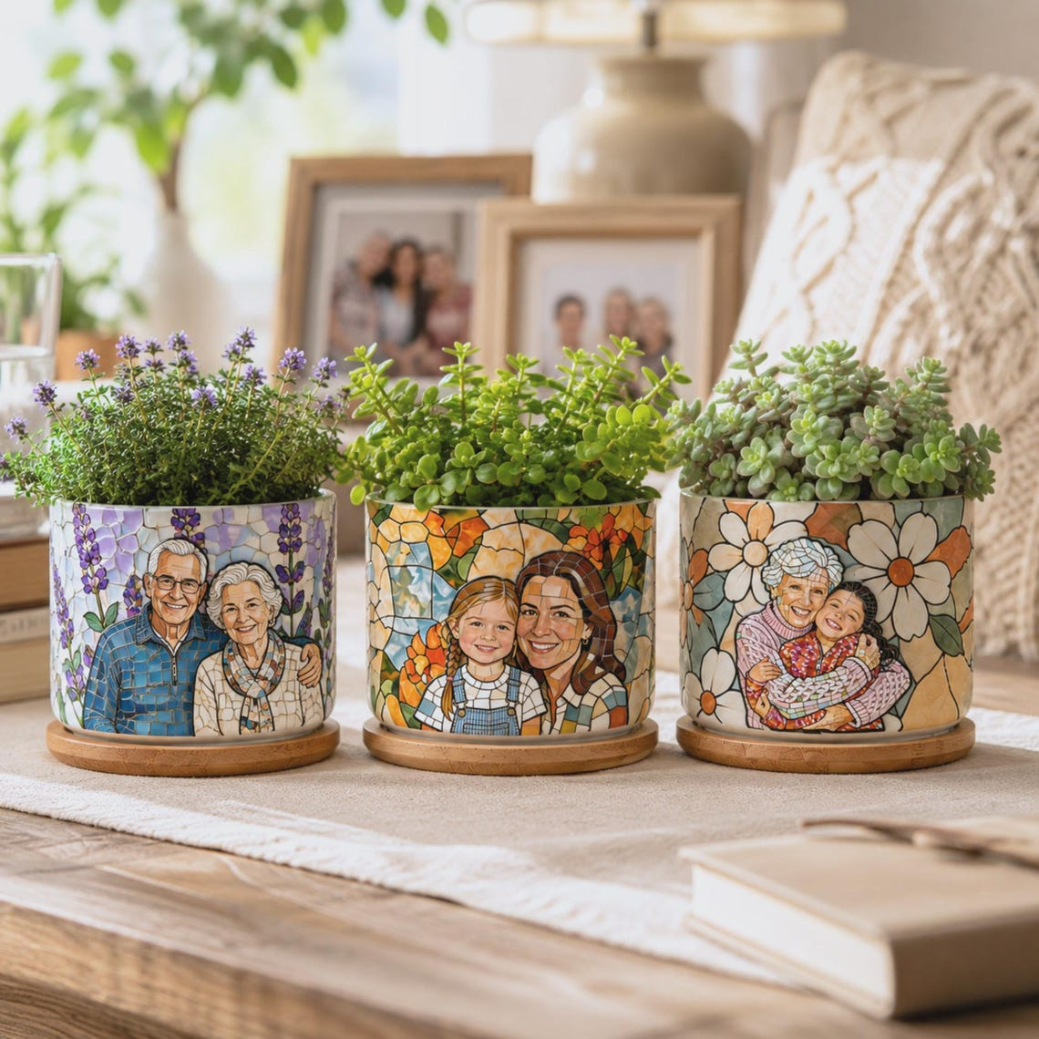Custom Family Photo Plant Pot, Christmas Home Decor TH10 171593