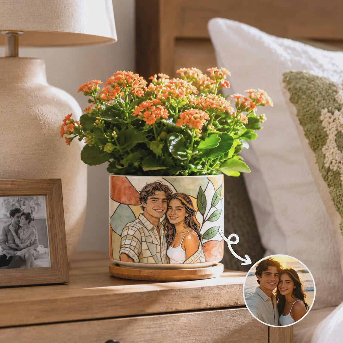 Custom Family Photo Plant Pot, Christmas Home Decor TH10 171593