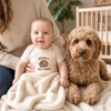 Custom Dog Photo And Baby Name Embroidered Baby Onesie TH10 171343