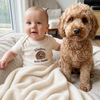 Custom Dog Photo And Baby Name Embroidered Baby Onesie TH10 171343