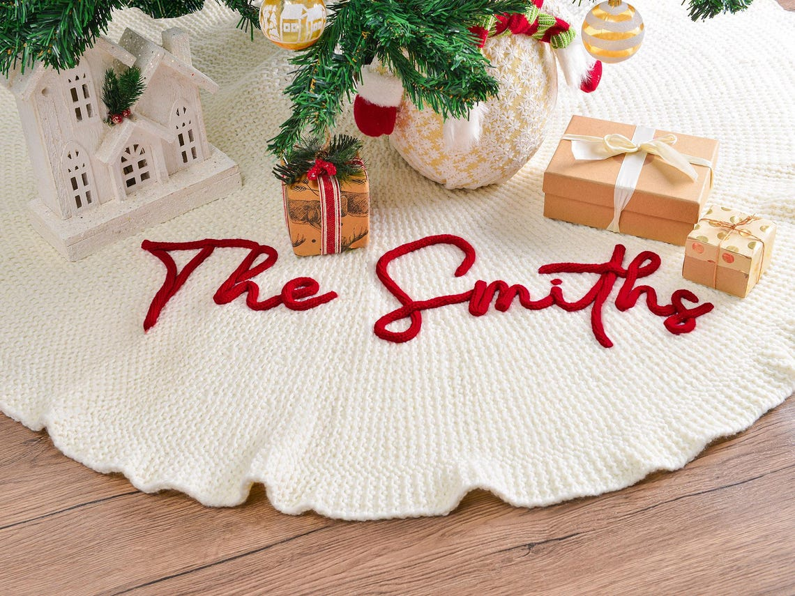 Custom Family Name Christmas Embroidered Tree Skirt TH10 170931