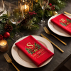 Personalized Custom Family Name Reusable Cotton Napkin For Christmas TH10 171209