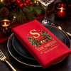 Personalized Custom Family Name Reusable Cotton Napkin For Christmas TH10 171209
