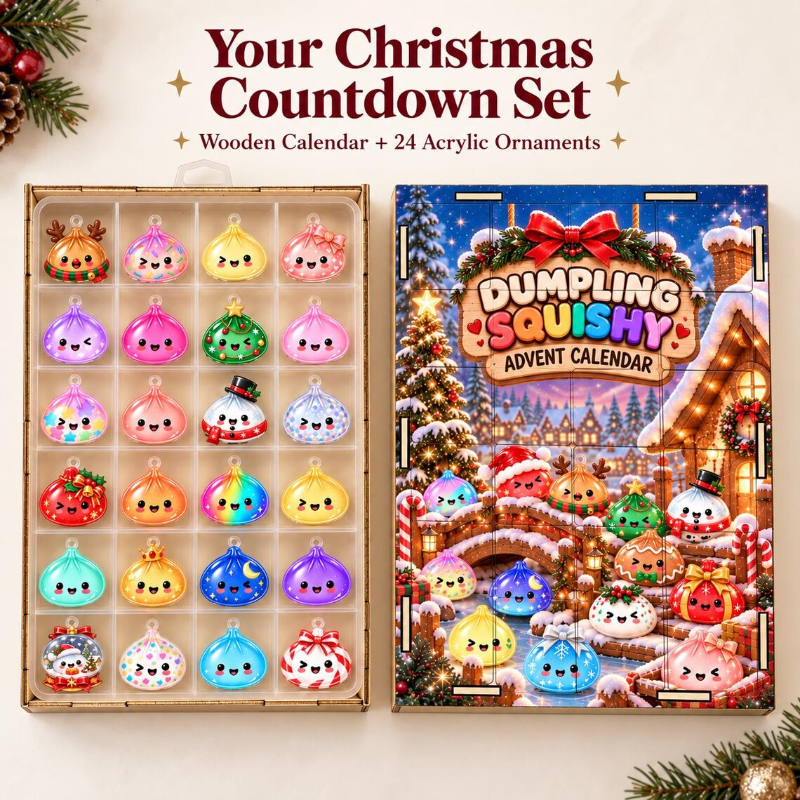 24 Day Dumpling Countdown Ornament Advent Calendar TH10 171319