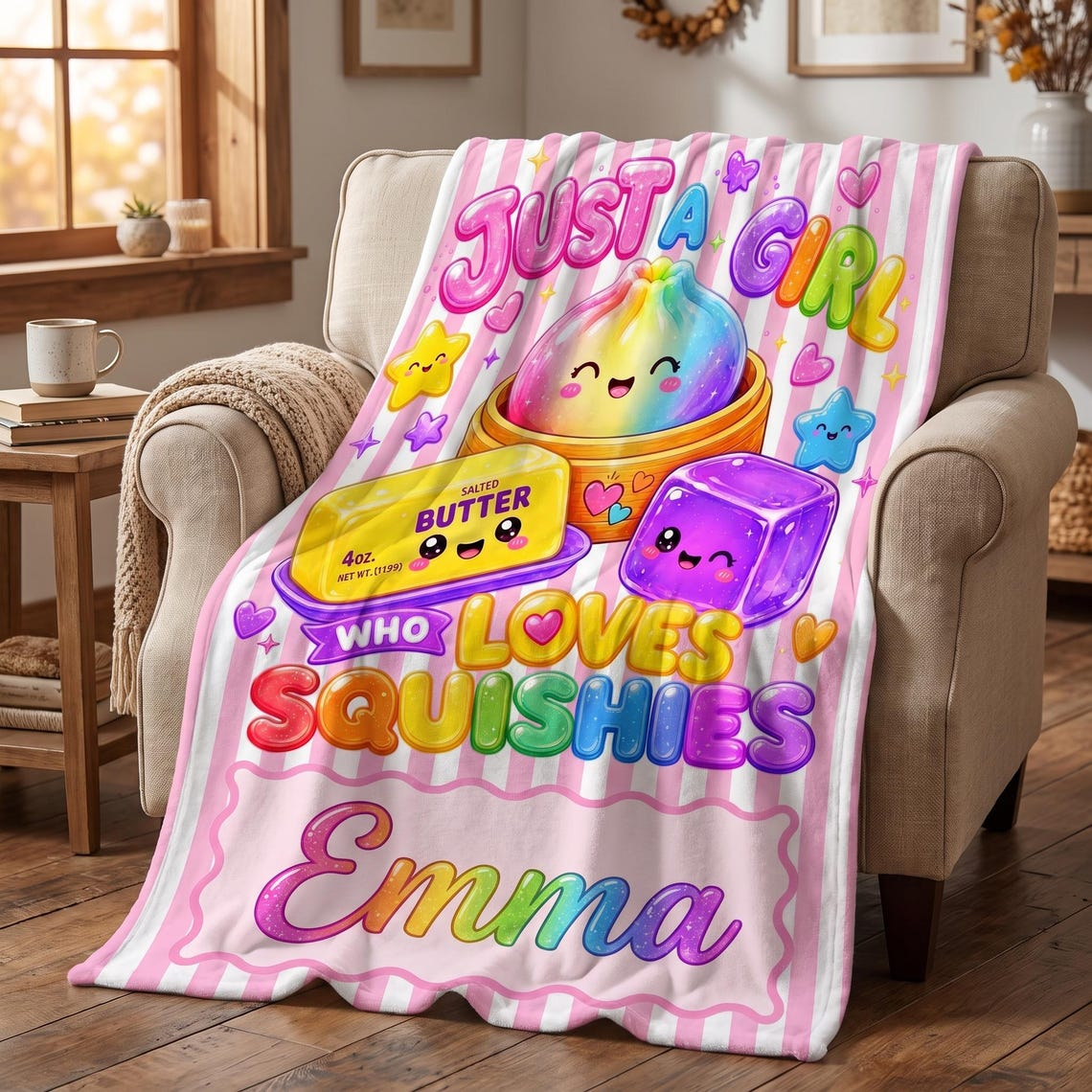 Custom Name Just A Girl Who Loves Squishies Blanket TH10 171585