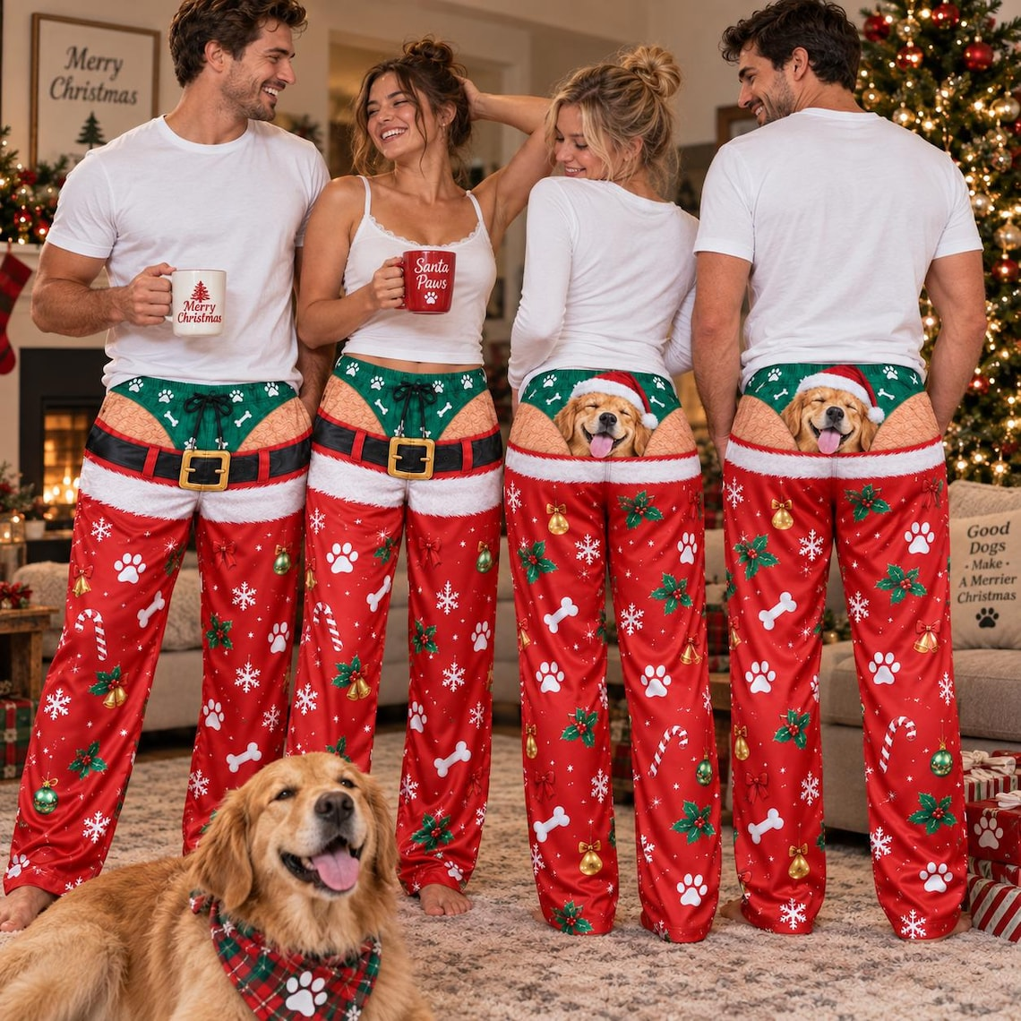 Custom Pet Face Christmas Sweatpants Gift For Pet Lovers TH10 171287