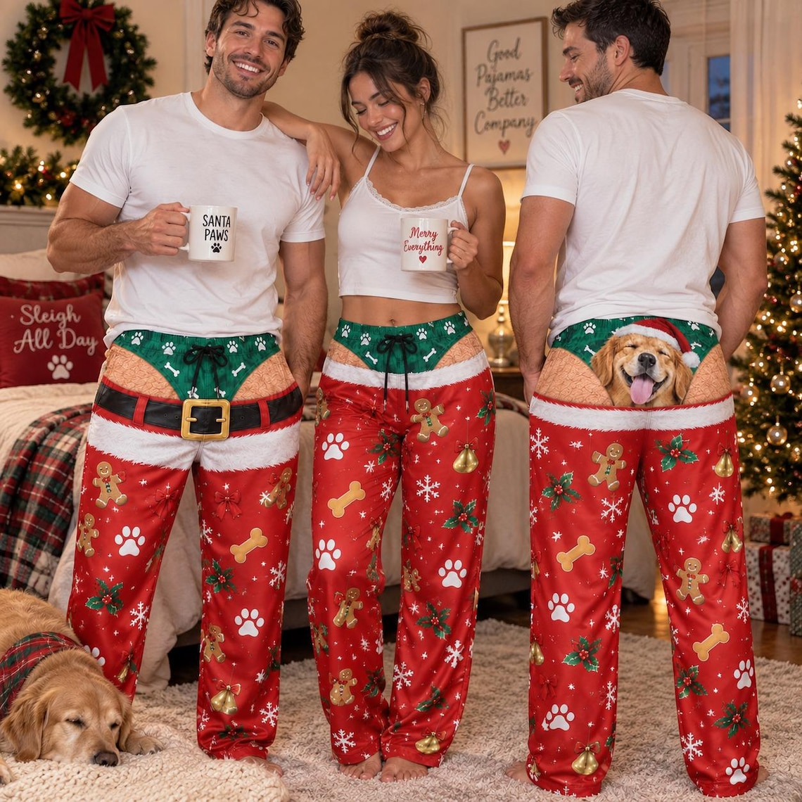 Custom Pet Face Christmas Sweatpants Gift For Pet Lovers TH10 171287