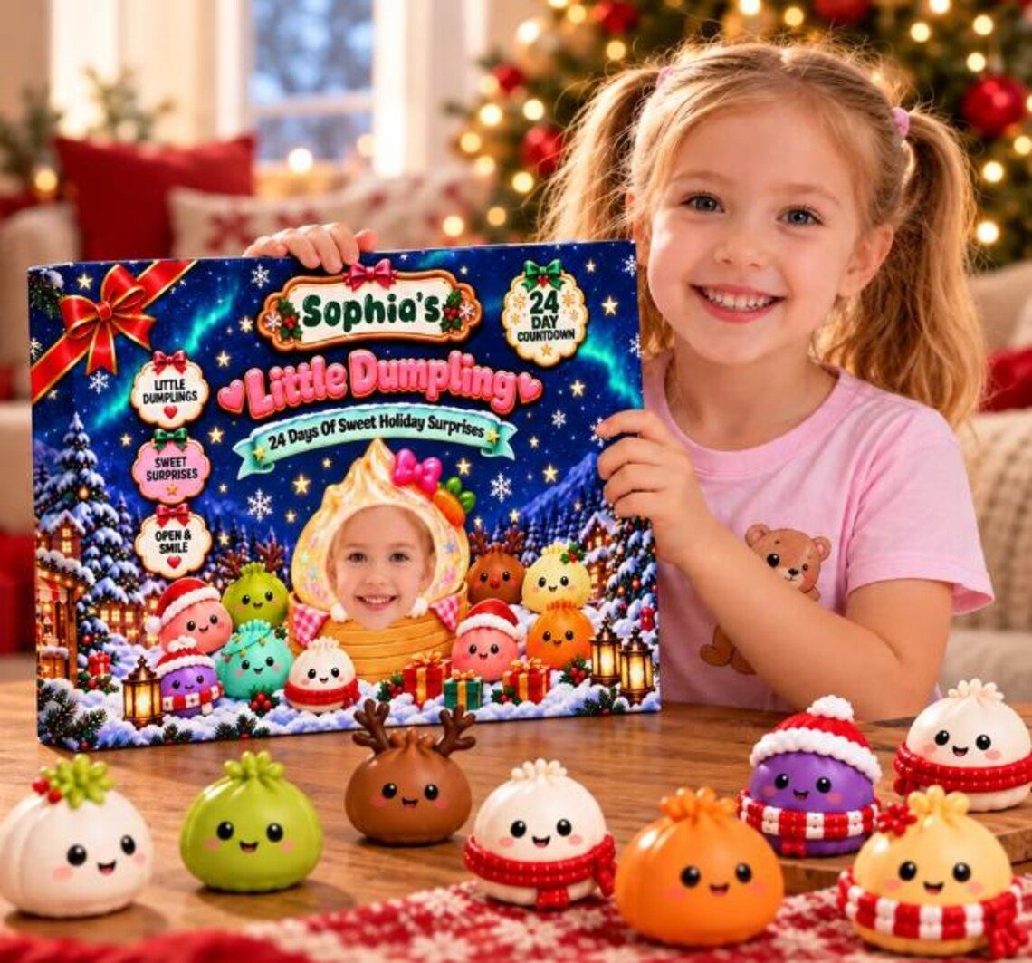 Custom Photo And Name Dumpling Countdown Box Advent Calendar For Christmas TH10 171447