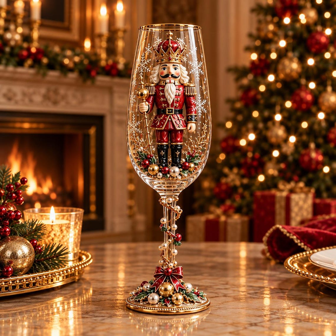Holiday Wine Glasses Set Gift For Christmas TH10 171385