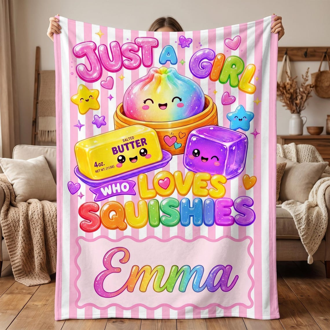 Custom Name Just A Girl Who Loves Squishies Blanket TH10 171585