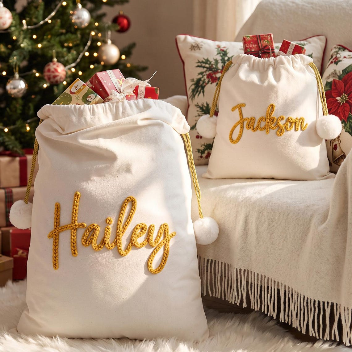 Custom Name Embroidred Christmas Sacks For Kid TH10 171369