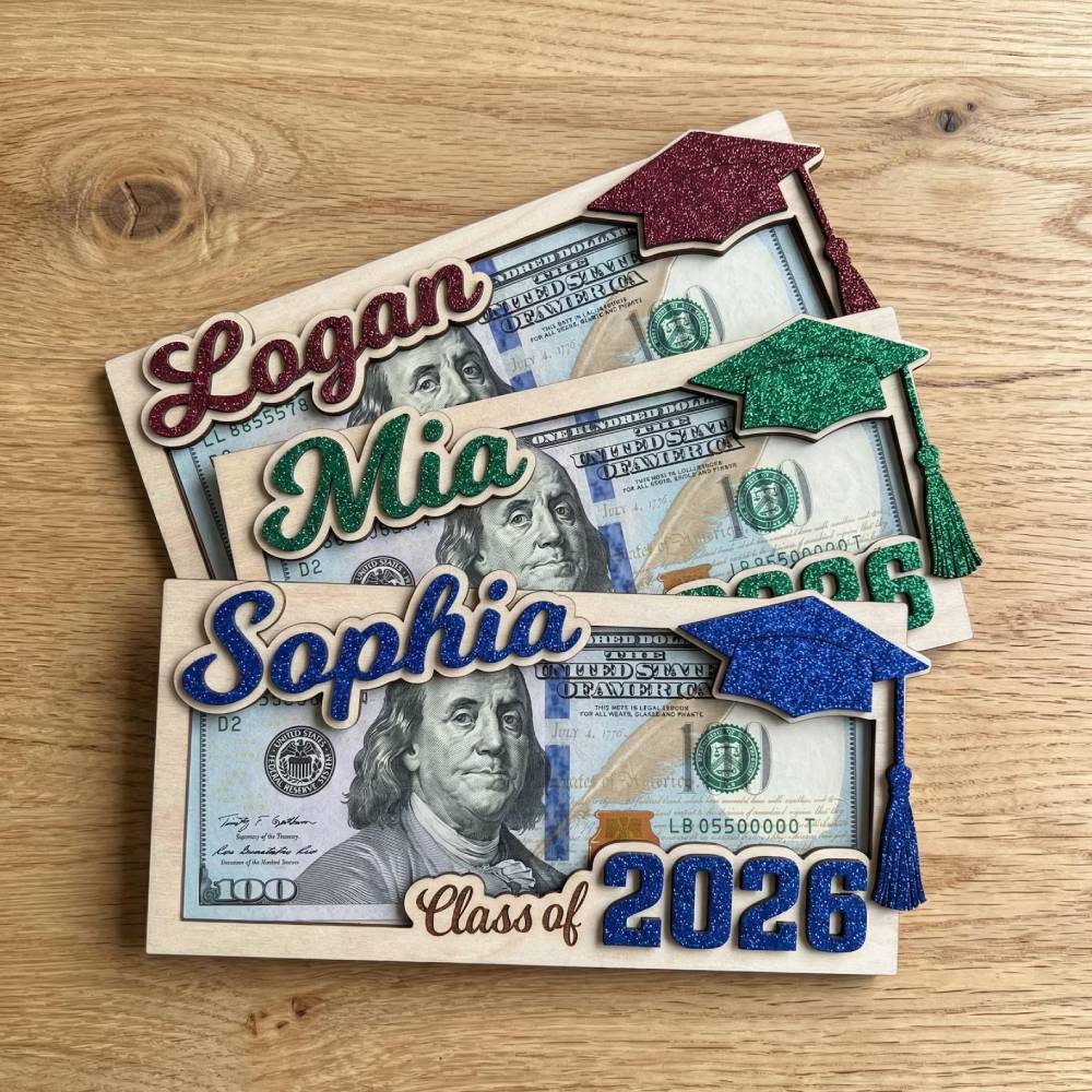 Personalized Class Of 2026 Graduation Wood Money Holder, Graduation Gifts, High School Senior Gift HO82 902480