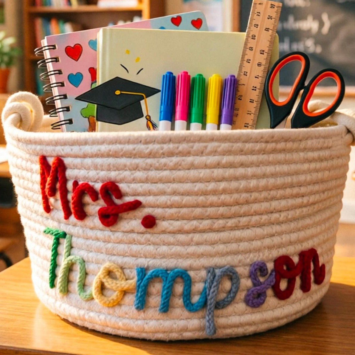 Personalized Teacher Appreciation Gift, Custom Teacher Basket, End of Year Teacher Gift HA75 921254