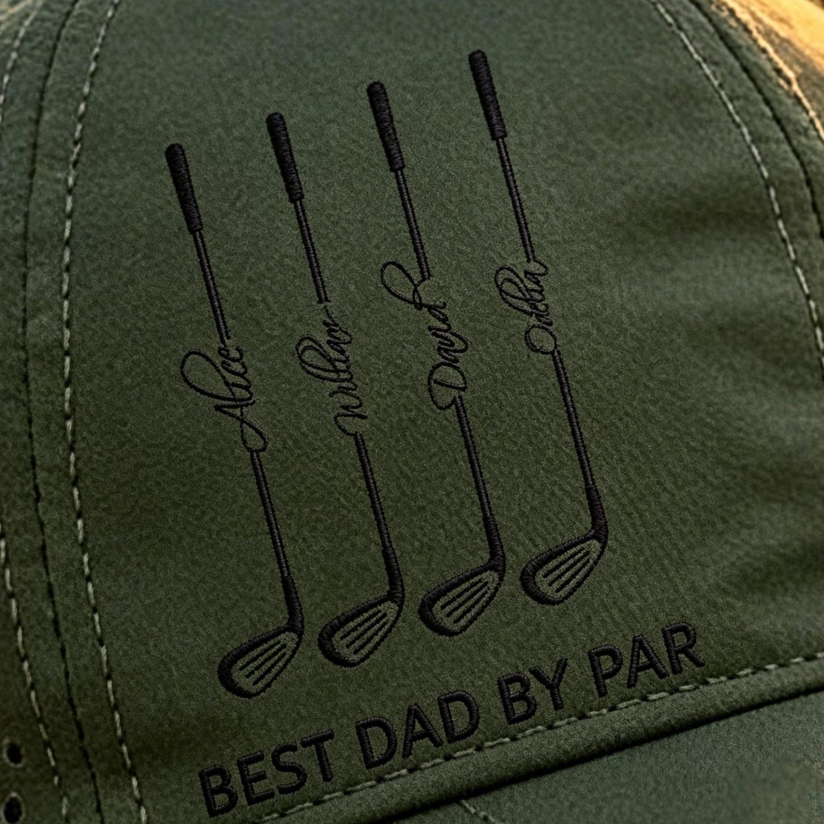Personalized Best Dad By Par, Best Grandpa By Par Perforated Golf Hat Father Day Golf Gift HA75 921342