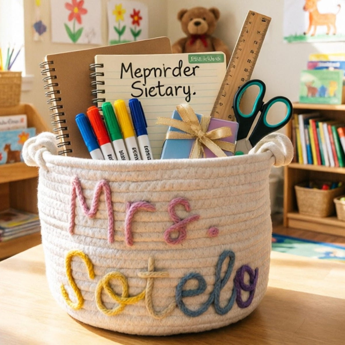 Personalized Teacher Appreciation Gift, Custom Teacher Basket, End of Year Teacher Gift HA75 921254