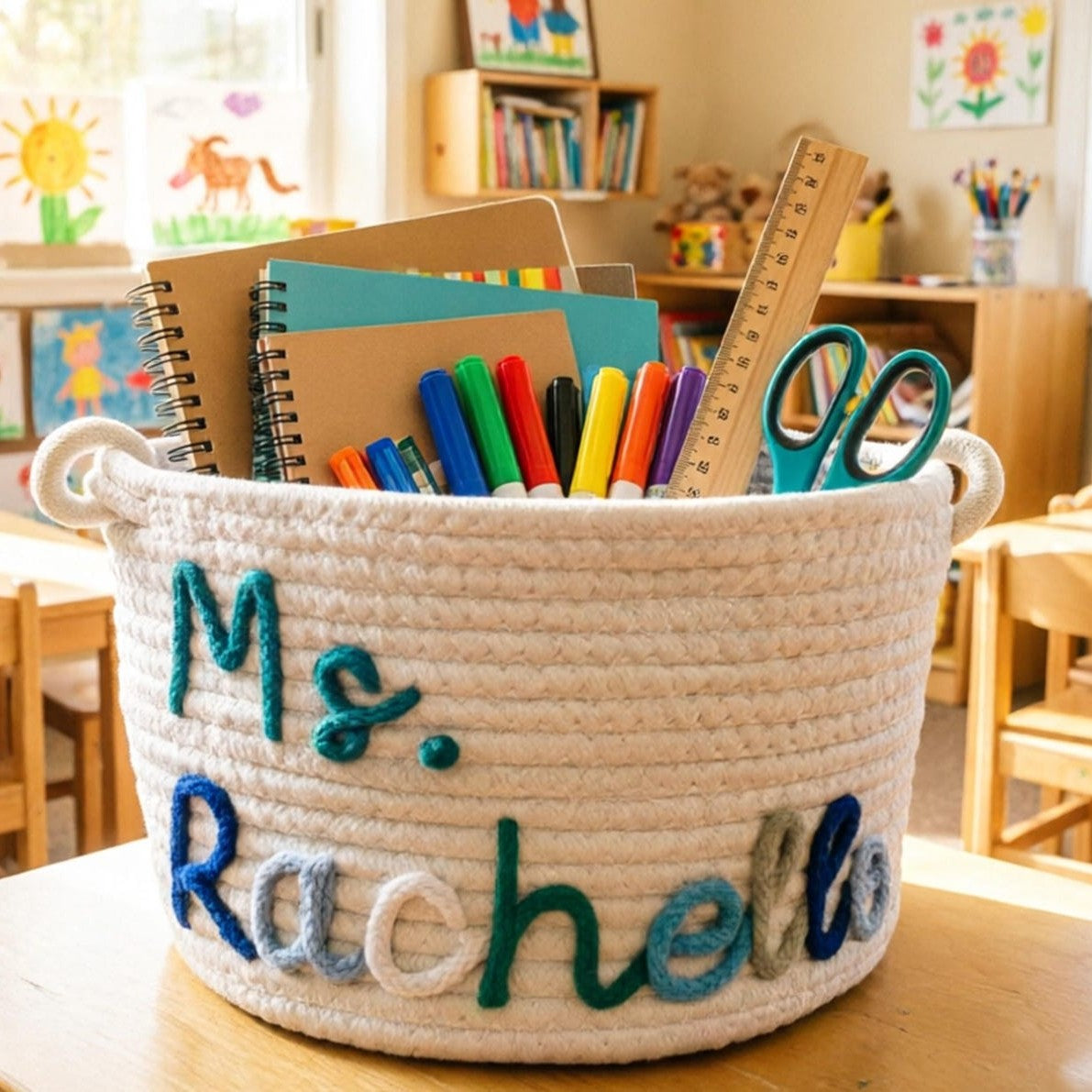 Personalized Teacher Appreciation Gift, Custom Teacher Basket, End of Year Teacher Gift HA75 921254
