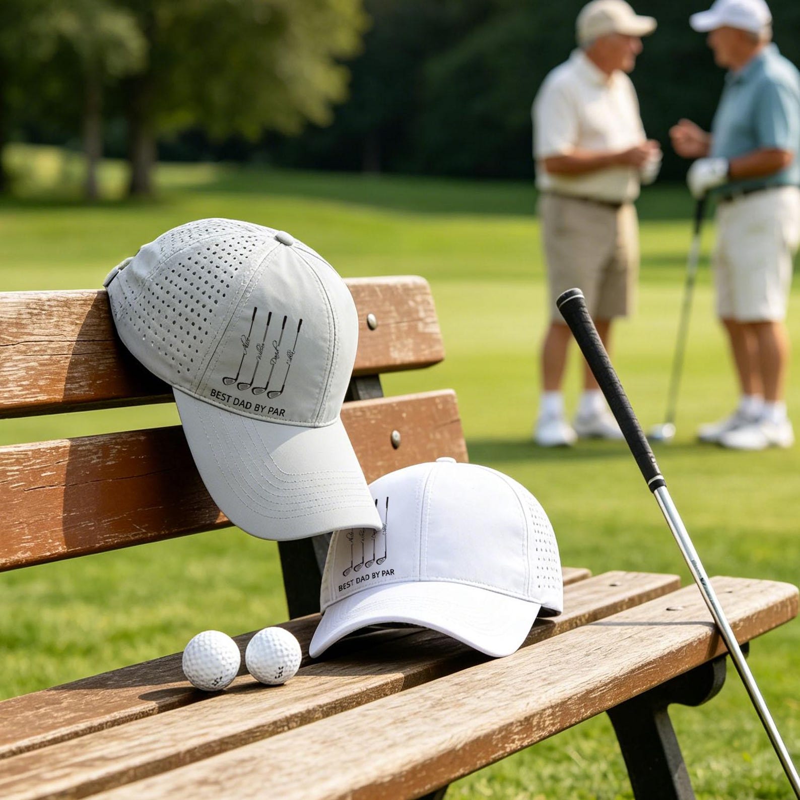 Personalized Best Dad By Par, Best Grandpa By Par Perforated Golf Hat Father Day Golf Gift HA75 921342