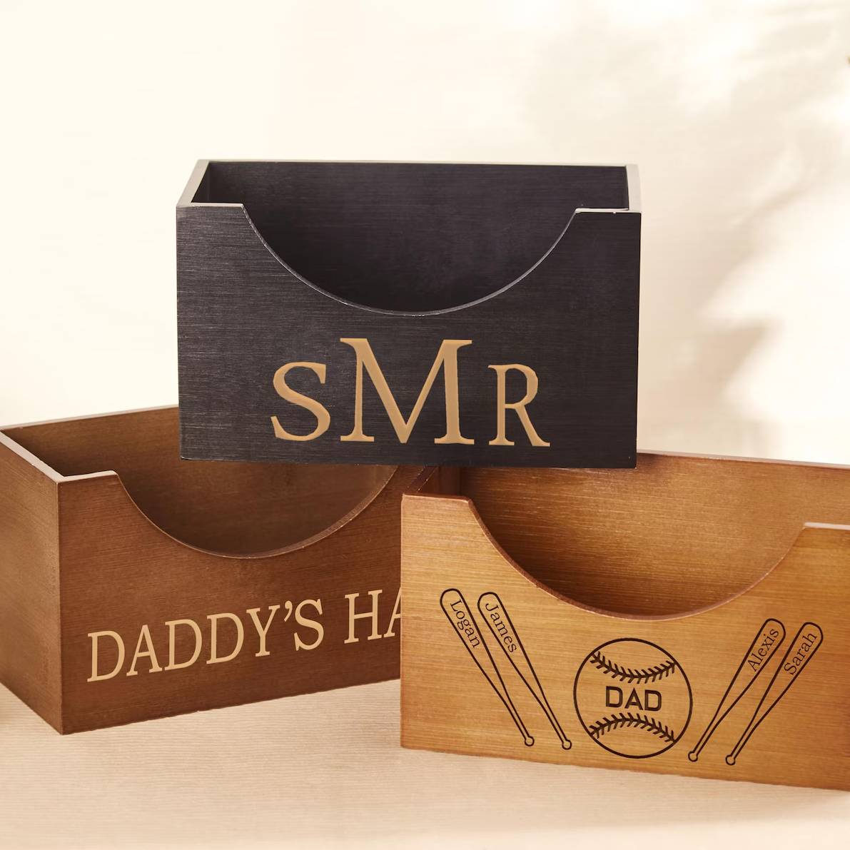 Personalized Best Dad Ever Engraved Hat Holder - Gift For Dad, Father's Day Gift HO82 902658