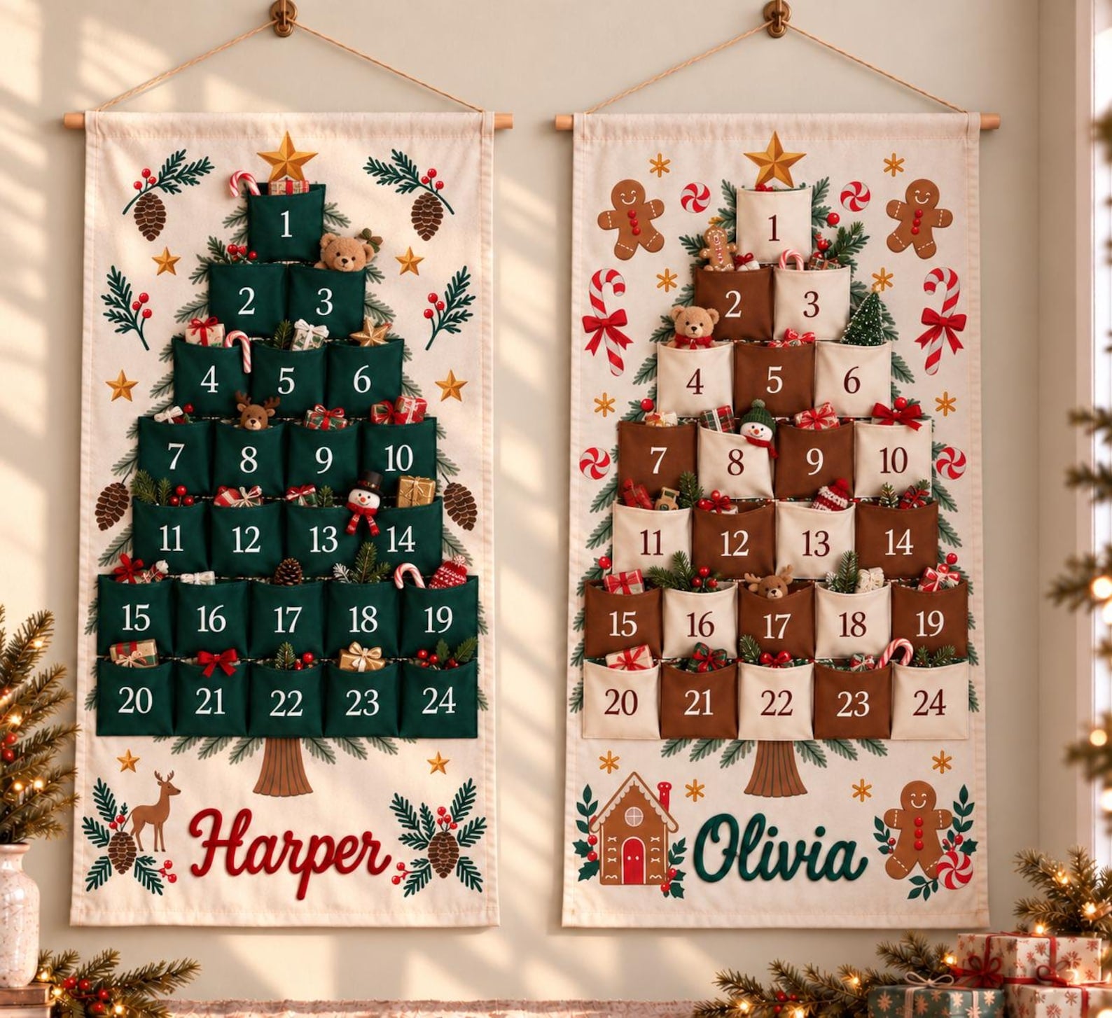 Personalized Name Advent Calendar For Kids, Christmas Countdown HA75 919448