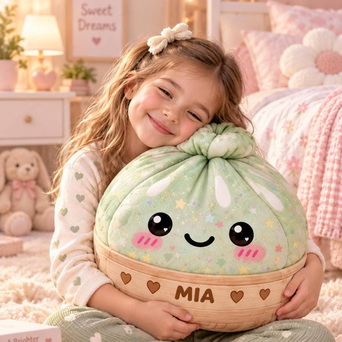 Custom Name Kawaii Dumpling Shaped Pillow - Birthday Christmas Gift for Kid HO82 904258
