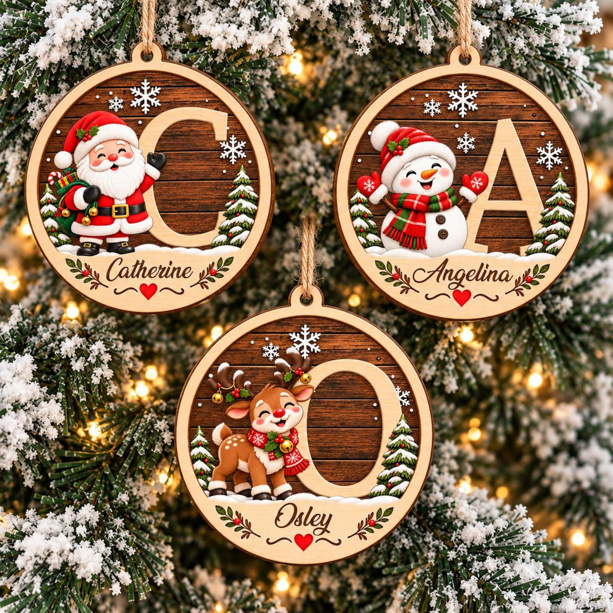 Personalized Initial Christmas 2 Layers Wooden Ornament, 2026 Keepsake Gift HA75 919536