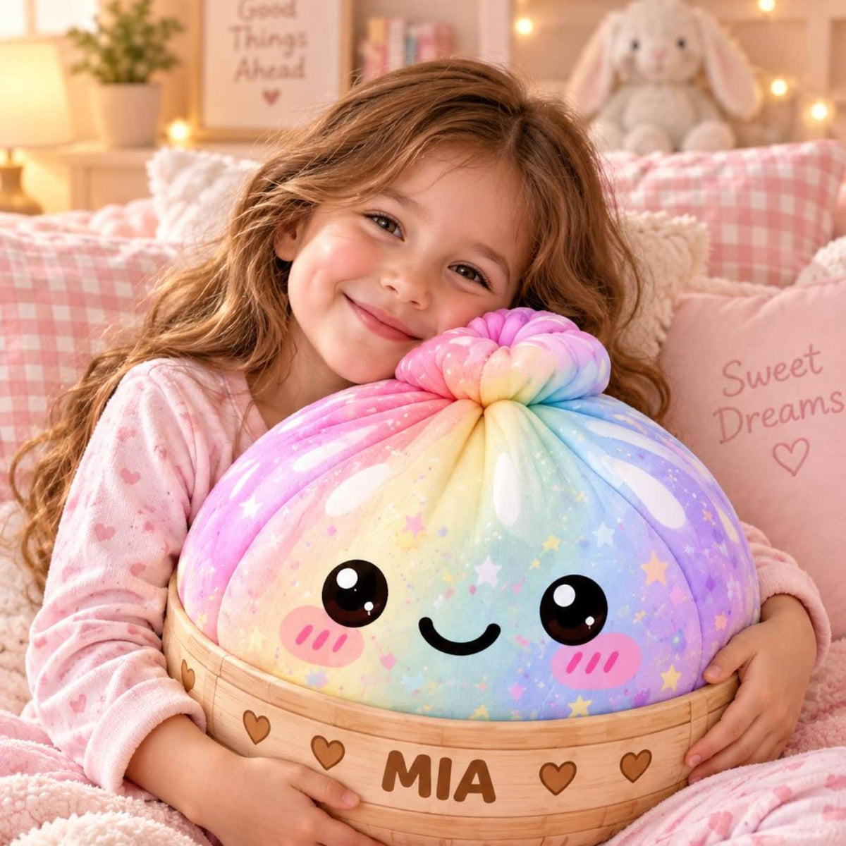 Custom Name Kawaii Dumpling Shaped Pillow - Birthday Christmas Gift for Kid HO82 904258
