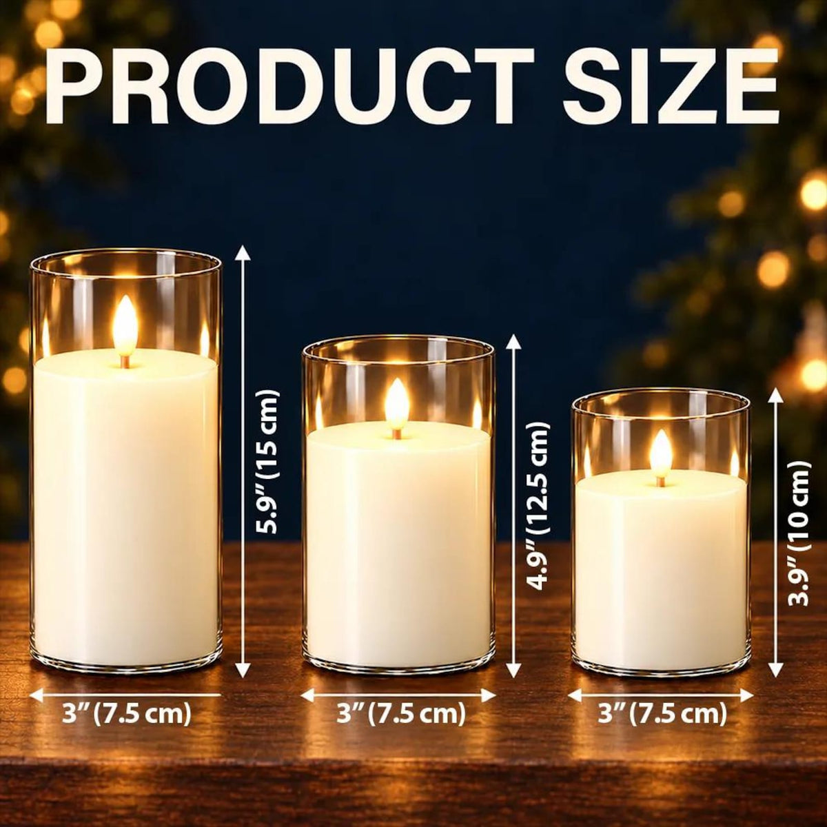 Custom Family Name LED Flameless Candle Christmas Decor HA75 57048