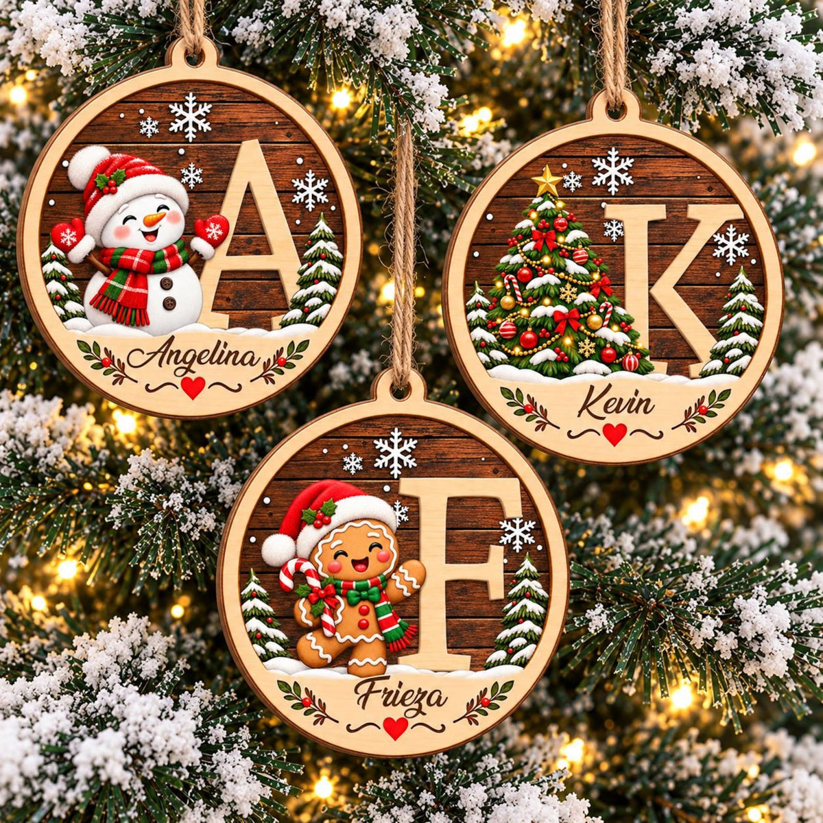 Personalized Initial Christmas 2 Layers Wooden Ornament, 2026 Keepsake Gift HA75 919536