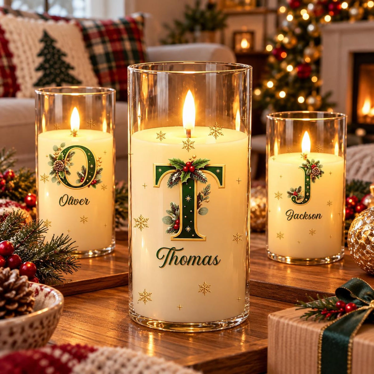 Custom Name LED Flameless Candle Christmas Decor HA75 57044