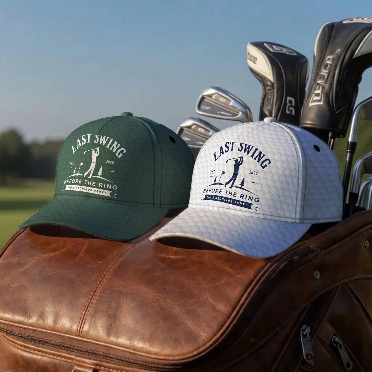 Personalized Last Swing Before The Ring Classic Cap - Gift For Bachelor Party, Groom Groomsmen Gifts, Funny Partee Headwear HO82 902356