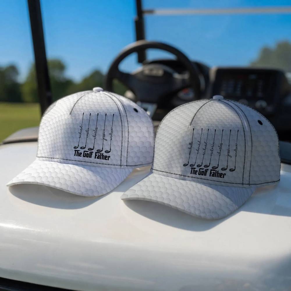 Personalized The Golf Father Classic Cap - Grandpa Fathers Day Gift, Papa Name Golfing Gear, Husband Anniversary Keepsake HO82 902354